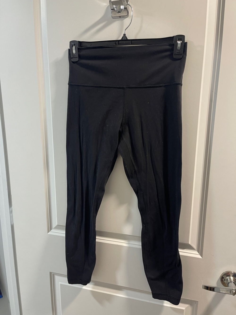 Lululemon Aling Athletica Black Reflective Logo Leggings Flawed